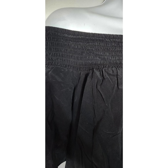 L'Agence Smocked Neck Black Silk Top Blouse S/P - Picture 3 of 5